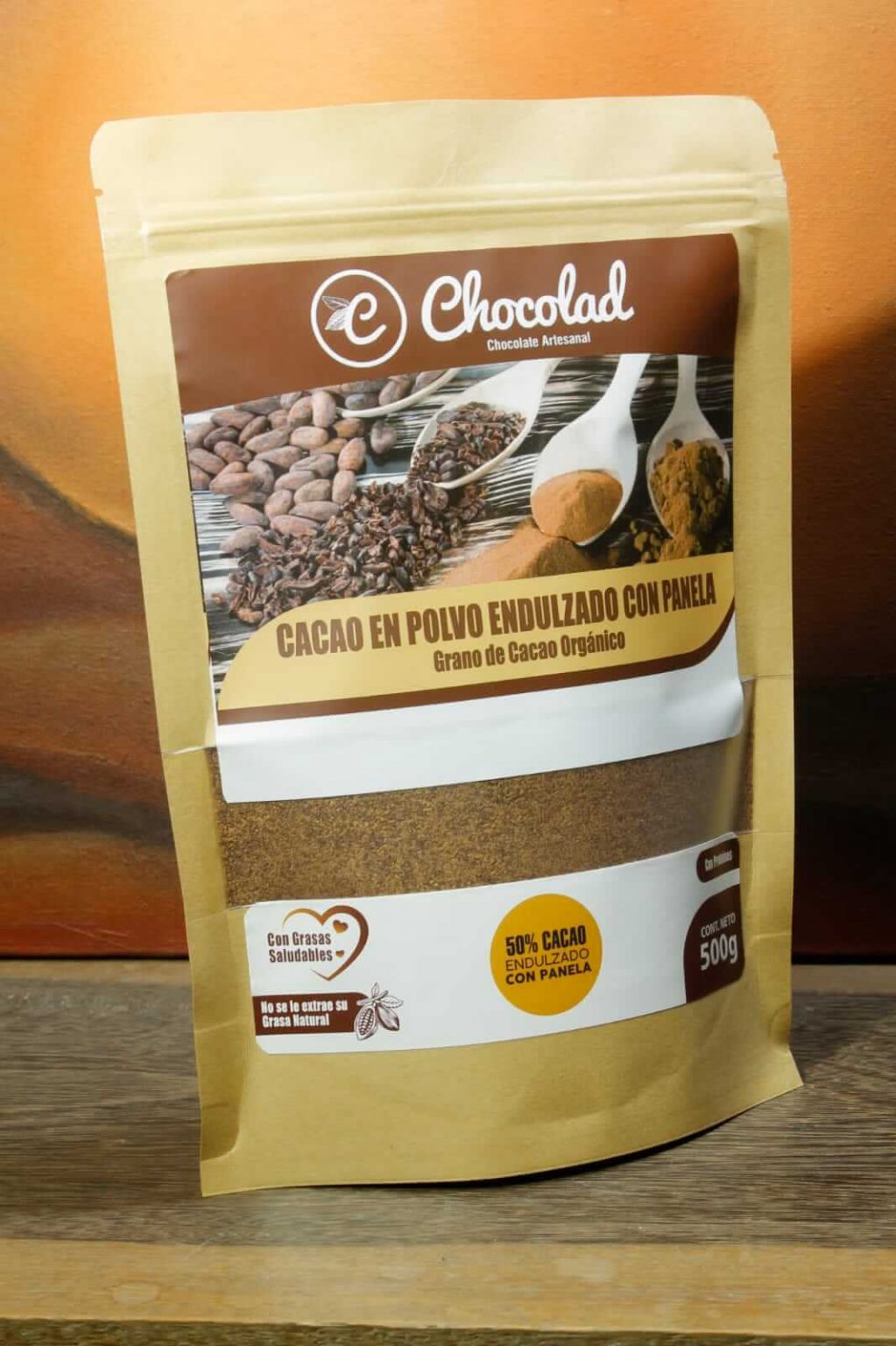 Cacao en polvo endulzado con Panela Chocolad